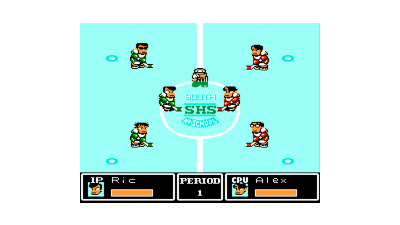 Ike Ike! Nekketsu Hockey Bu - Subette Koronde Dai Rantou (Japan) [En by TransBRC v1.1] (Technos Ice Hockey)