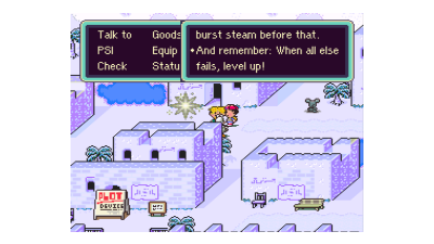 EarthBound (USA) [Hack by Radiation v1.02] (~Arn's Winter Quest - Gway Edition)